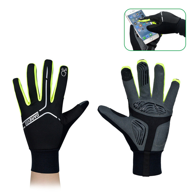 DV Neon Line Touch Screen Thermal Windproof Winter Cycling Gloves-DV Athletic-Online Cycling Gear Australia