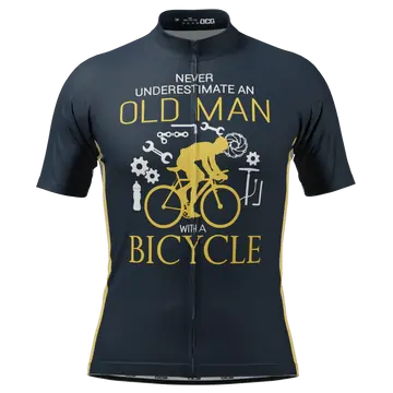 Men's Never Underestimate an Old Man Short Sleeve Cycling Jersey