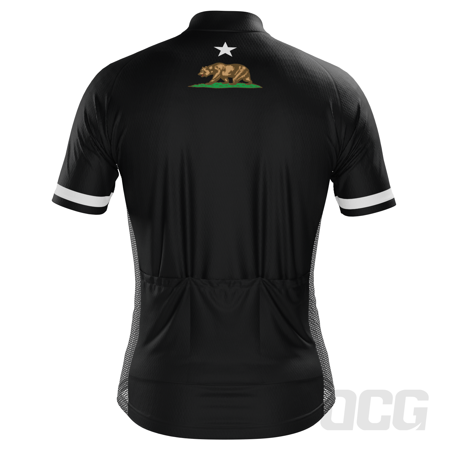 Men's California Republic Black Short Sleeve Cycling Jersey