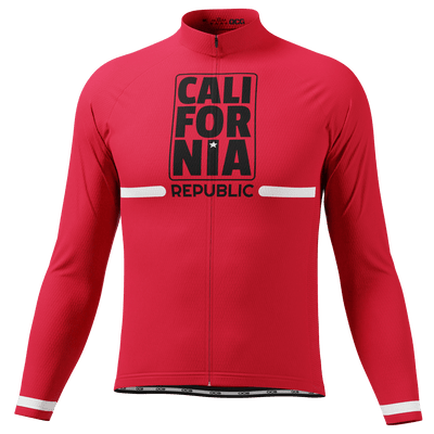 Men's California Republic Series 1 (Red) Long Sleeve Cycling Jersey
