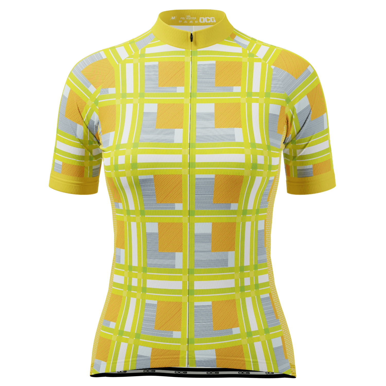 Women's Criss-Crossed Tartan Short Sleeve Cycling Jersey