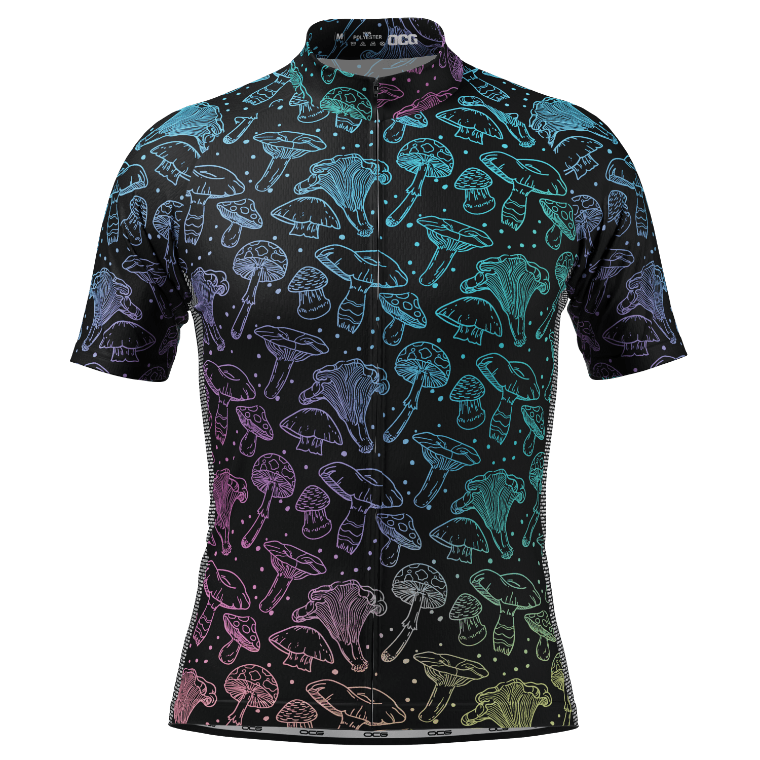 Women's Holographic Mushrooms Short Sleeve Cycling Jersey