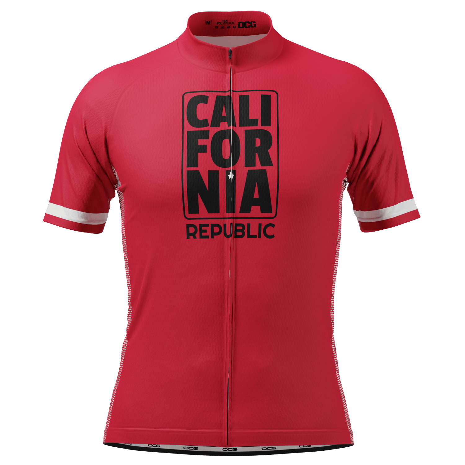 Men's California Republic Brown Short Sleeve Cycling Jersey