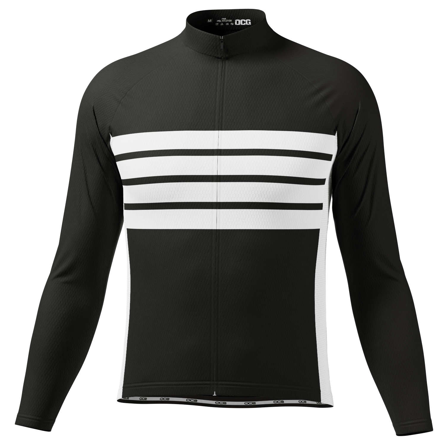 Men's Retro Four Stripe Black Long Sleeve Cycling Jersey