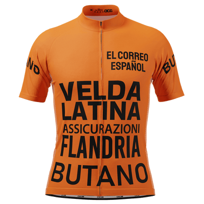 Men's Retro 1977 Flandria Maertens Vuelta a Espana Short Sleeve Cycling Jersey