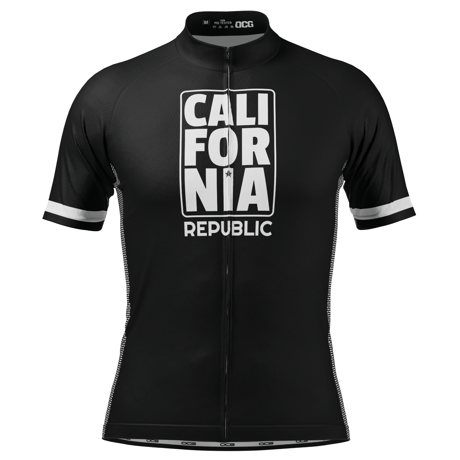 Men's California Republic Brown Short Sleeve Cycling Jersey