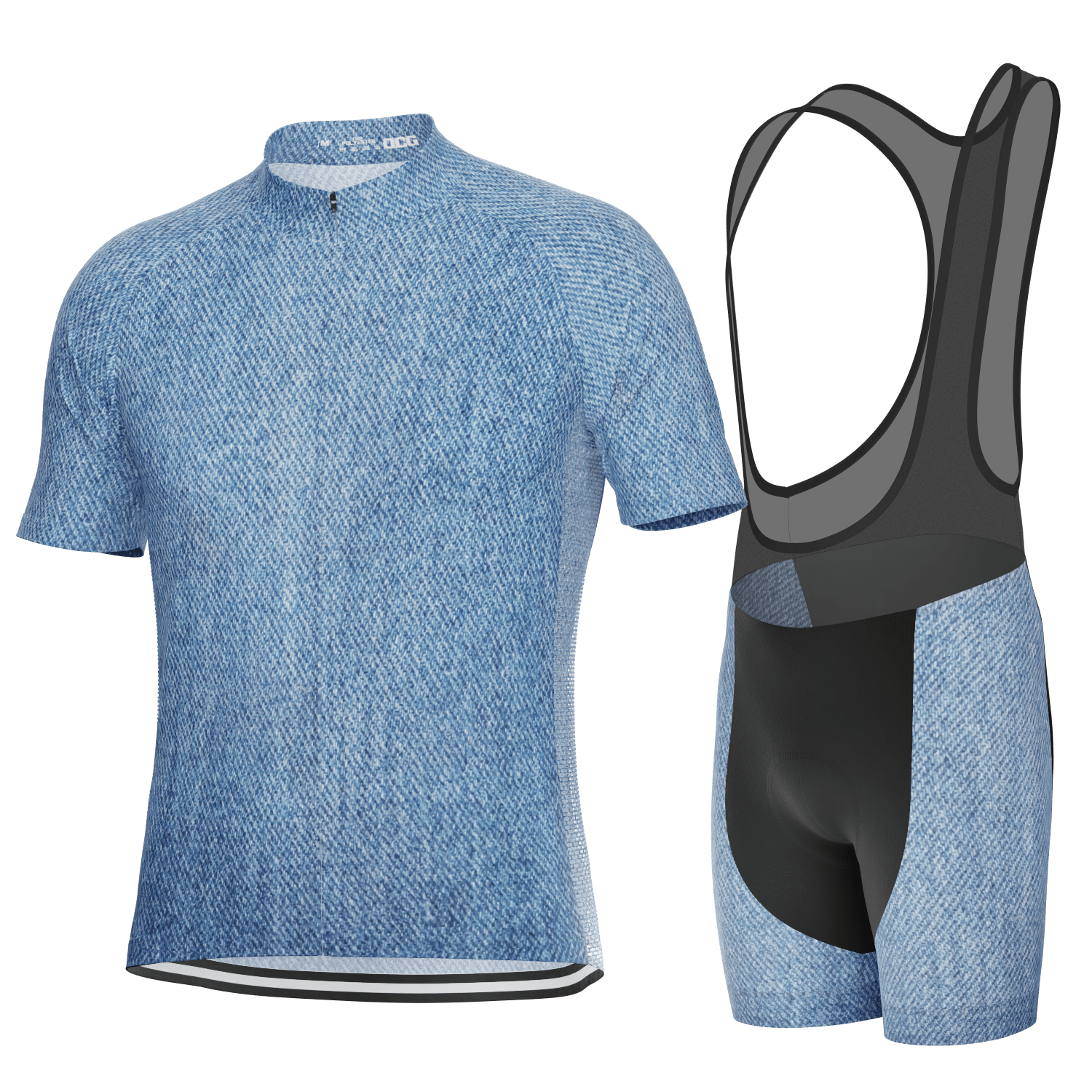 Men's Denim Short Sleeve 2 Piece Cycling Kit