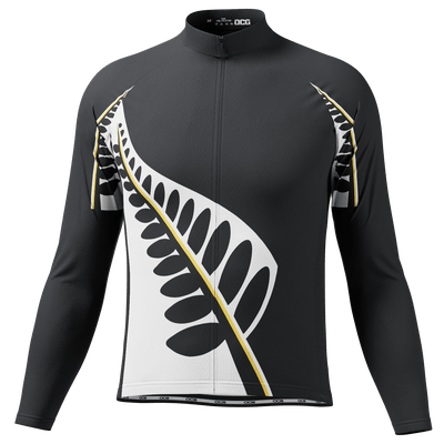 Men's New Zealand Modern Silver Fern Long Sleeve Cycling Jersey
