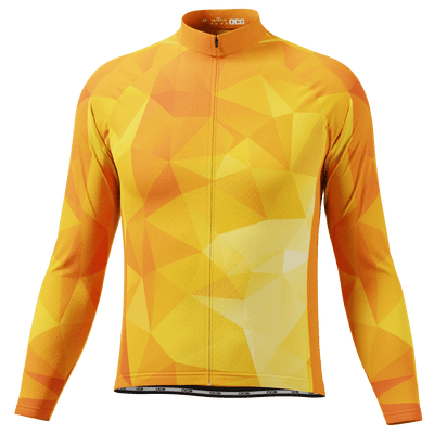 Men's High Viz Orange Polygon Long Sleeve Cycling Jersey