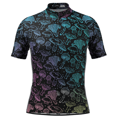 Men's Holographic Mushrooms Short Sleeve Cycling Jersey