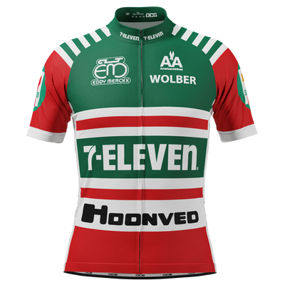 Men's Seven Eleven Team Retro Short Sleeve Cycling Jersey