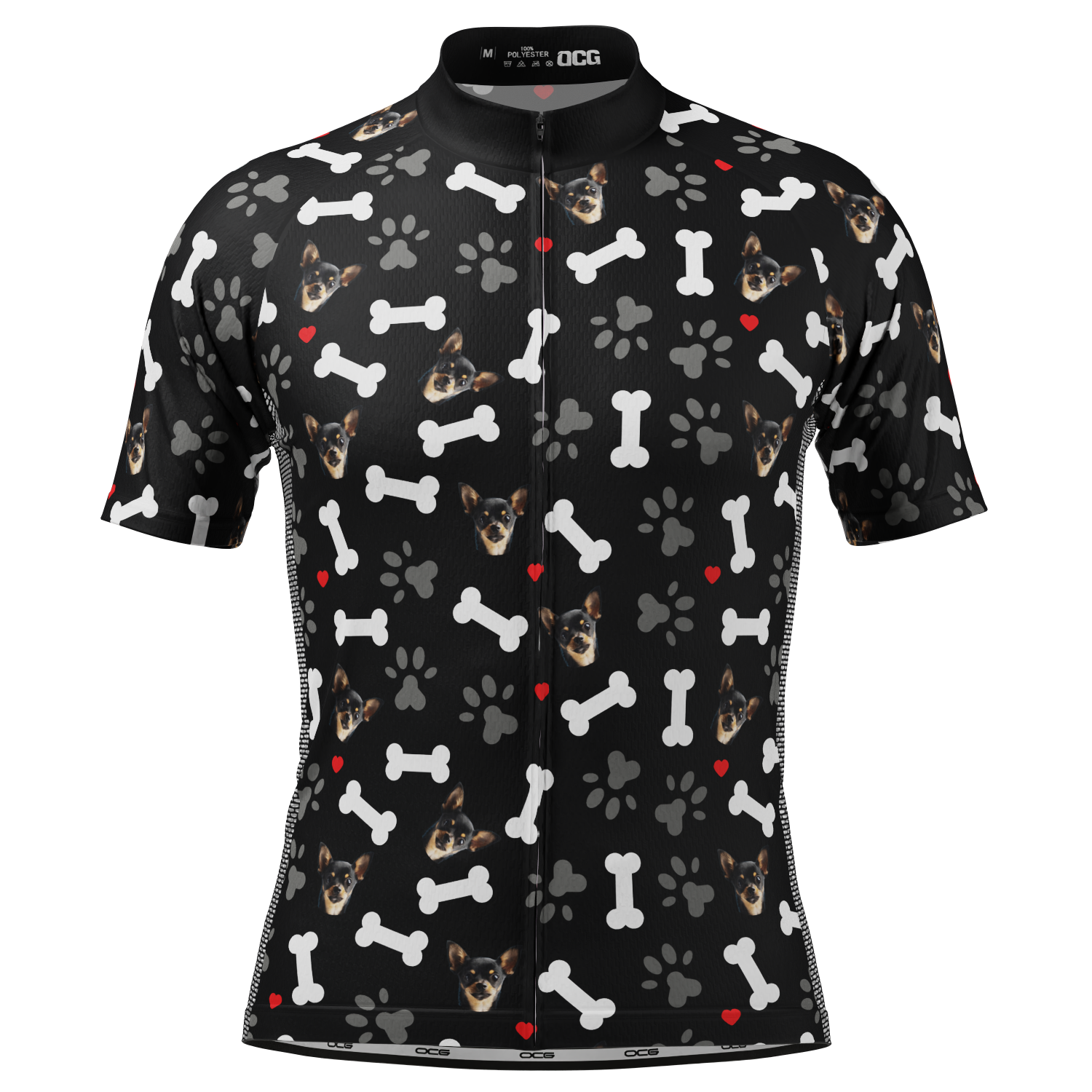 Men's Custom Pet Bones Design Personalized Short-Sleeve Cycling Jersey