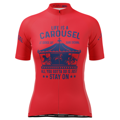 Women's Life Is Like A Carousel Short Sleeve Cycling Jersey