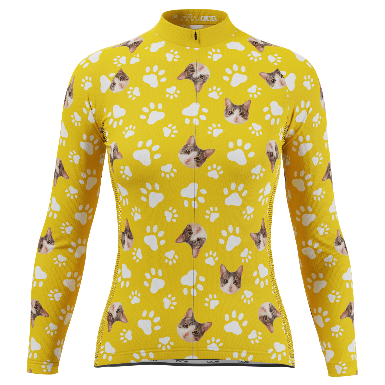 Women's Custom Pet Paws Design Personalized Long Sleeve Cycling Jersey