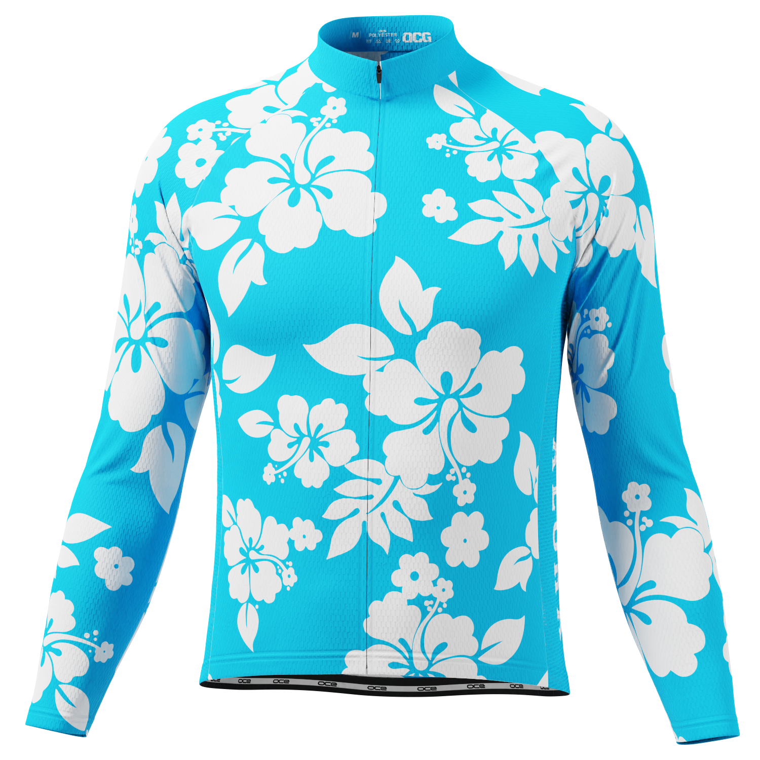 Men's Hawaiian Aloha Floral Long Sleeve Cycling Jersey