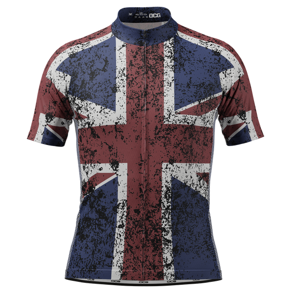 Men's UK Distressed Union Jack Short Sleeve Cycling Jersey