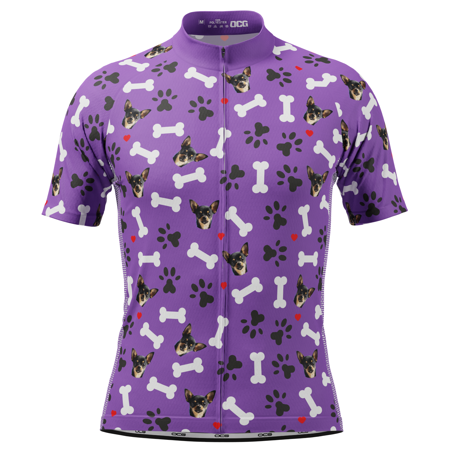 Men's Custom Pet Bones Design Short Sleeve Cycling Jersey