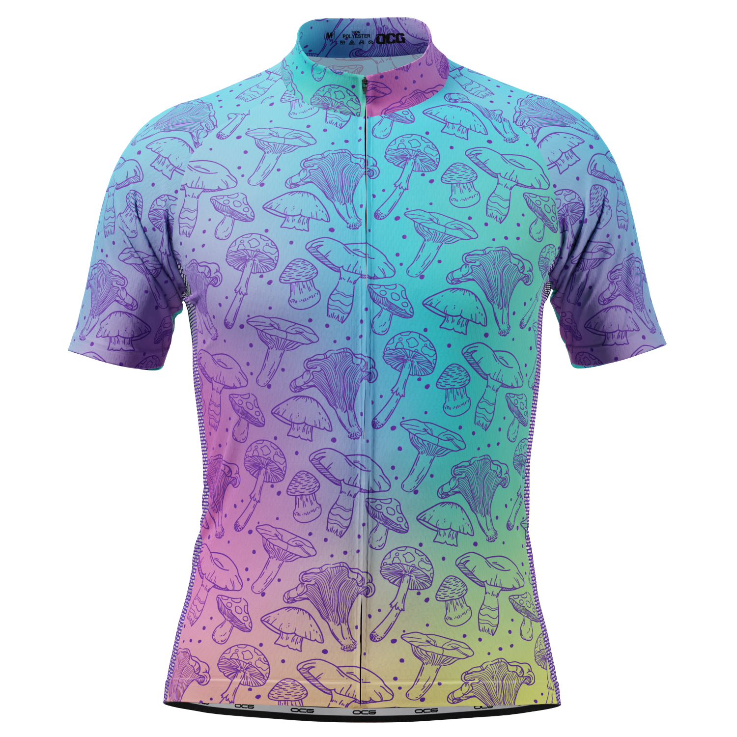 Women's Holographic Mushrooms Short Sleeve Cycling Jersey