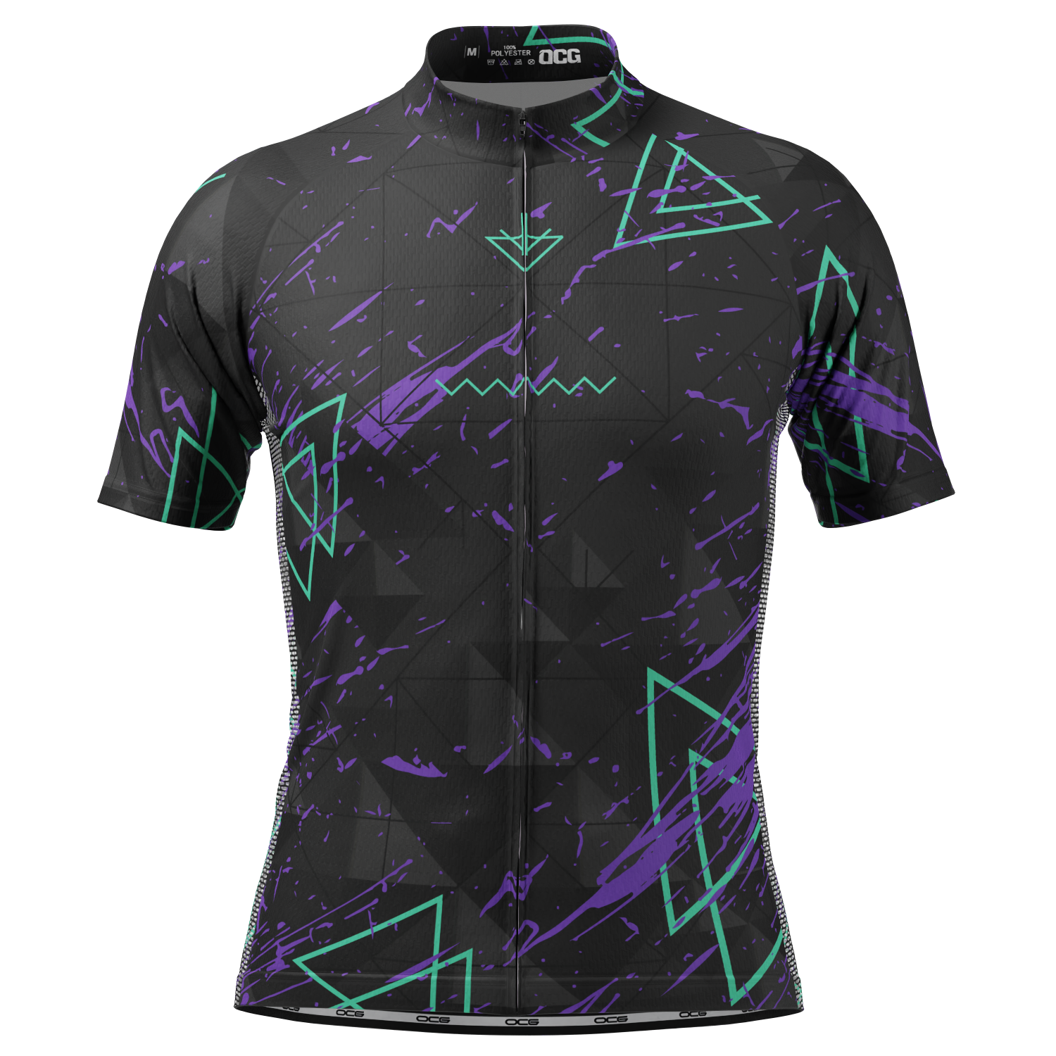 Men's Dark Geometry Short Sleeve Cycling Jersey