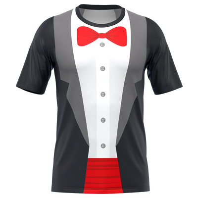 Men's Groom Formal Tuxedo Short Sleeve Running Shirt
