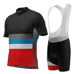Men's Tri-Stripe Polka Dot 2 Piece Cycling Kit