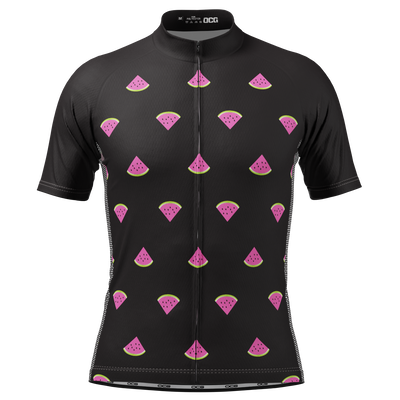 Men's Watermelon Black Short Sleeve Cycling Jersey