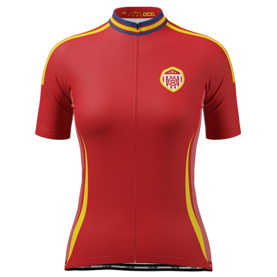 Women's Spain Soccer Short Sleeve Cycling Jersey
