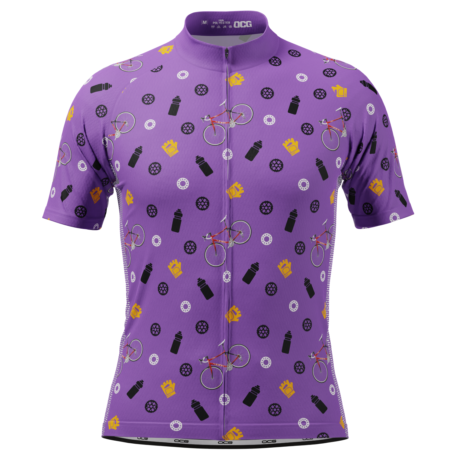 Men's Custom Bike & Gears Design Personalized Short Sleeve Cycling Jersey