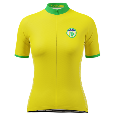 Women's Brazil Soccer Short Sleeve Cycling Jersey