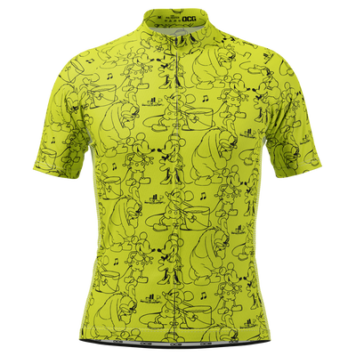 Men's Steamboat Willie Sketches Short Sleeve Cycling Jersey