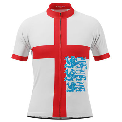 Men's Three Lions England National Flag Short Sleeve Cycling Jersey