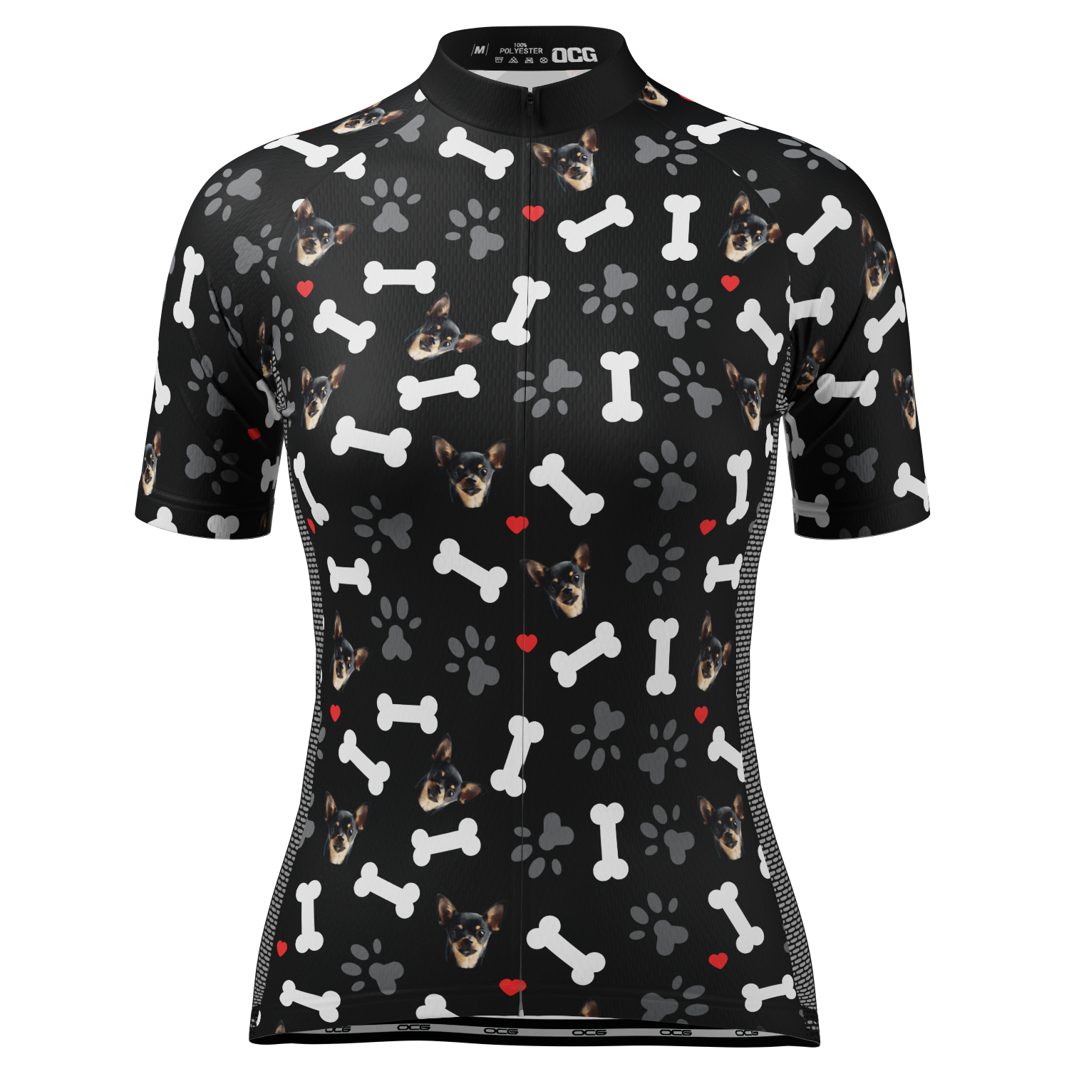 Women's Custom Pet Bones Design Personalized Short Sleeve Cycling Jersey