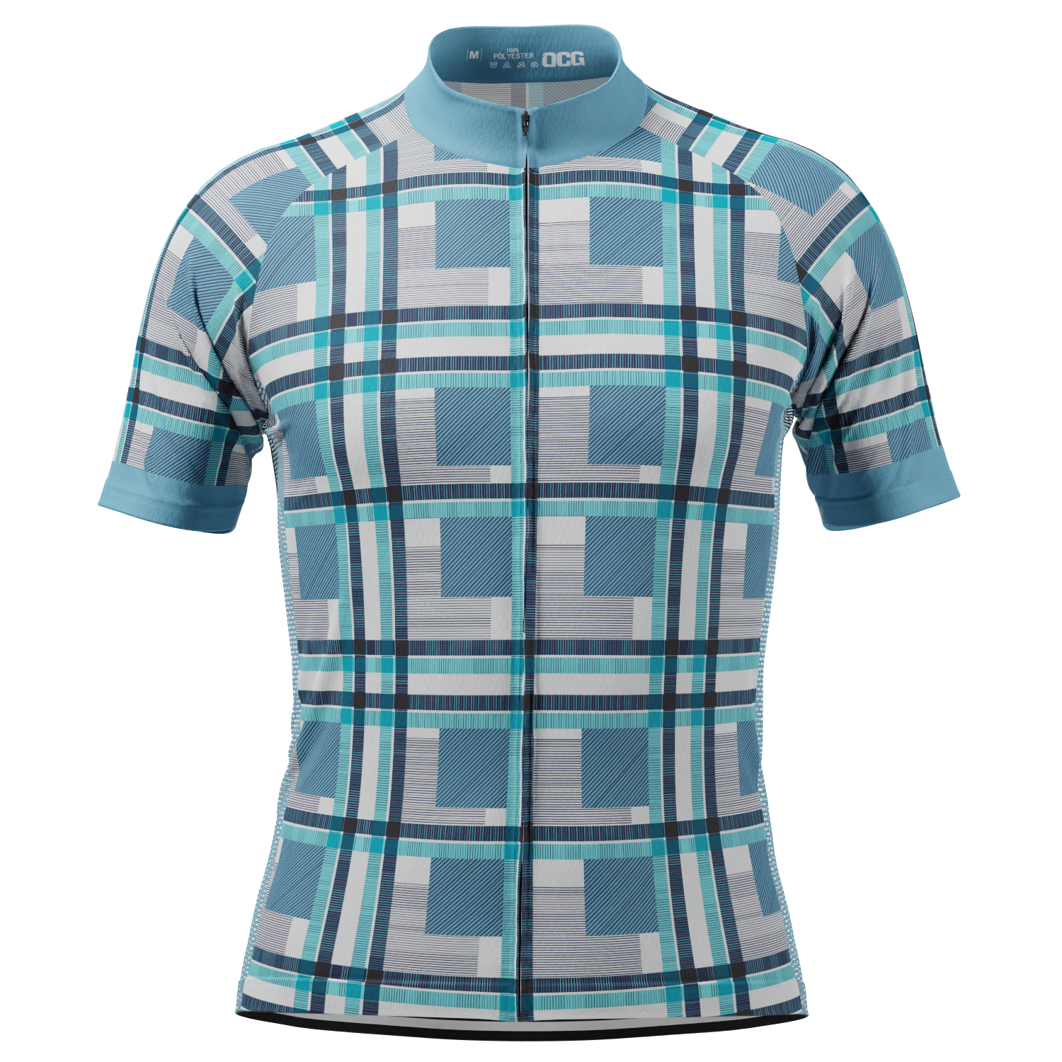 Men's Criss-Crossed Tartan Short Sleeve Cycling Jersey