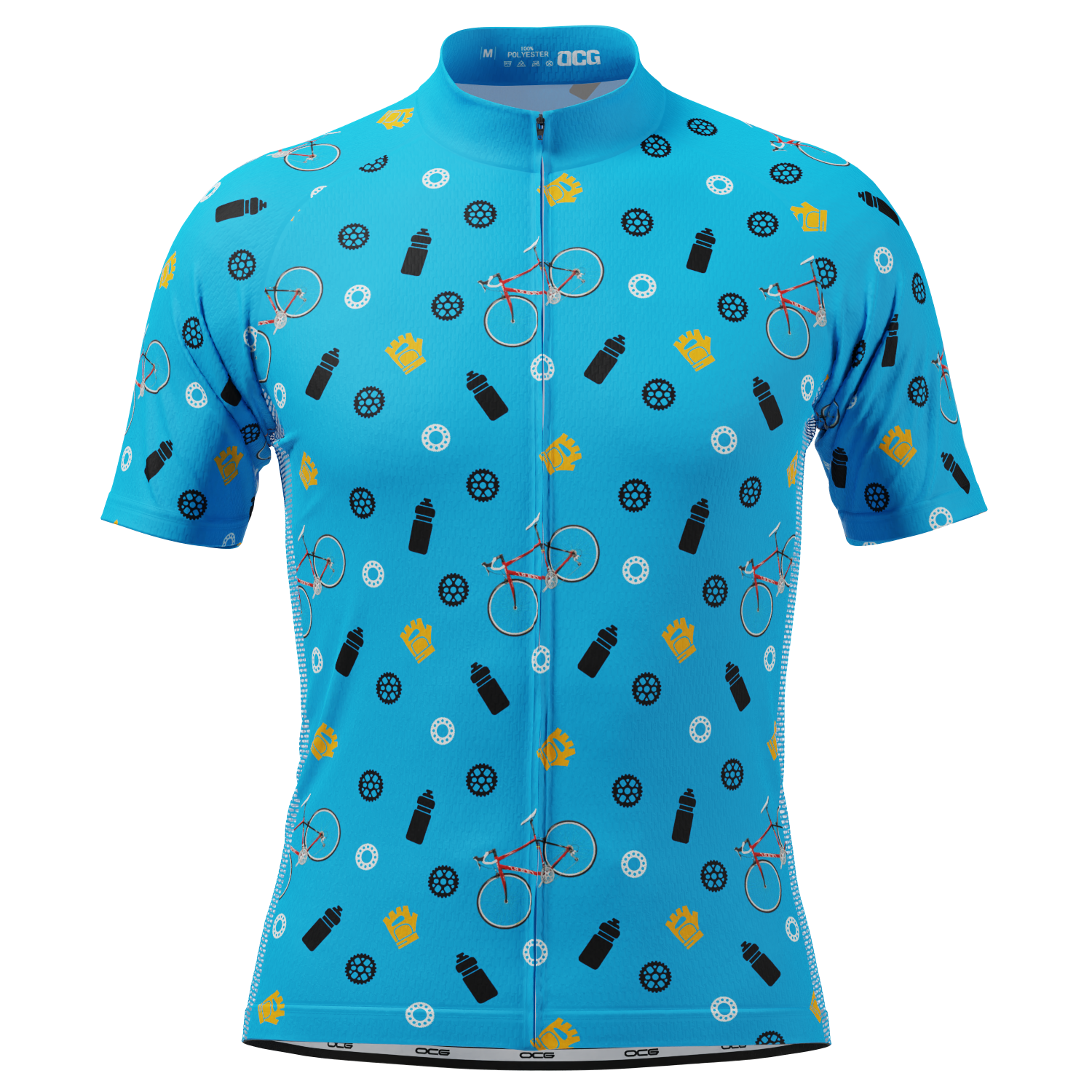 Men's Custom Bike & Gears Design Personalized Short Sleeve Cycling Jersey