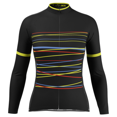Women's Zigzag Color Lines Long Sleeve Cycling Jersey