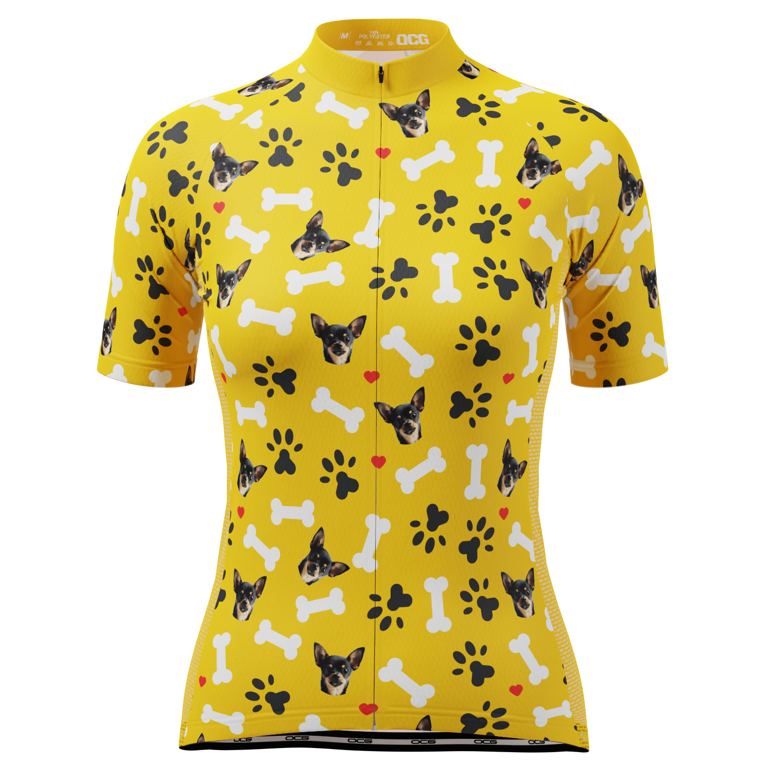 Women's Custom Pet Bones Design Personalized Short Sleeve Cycling Jersey