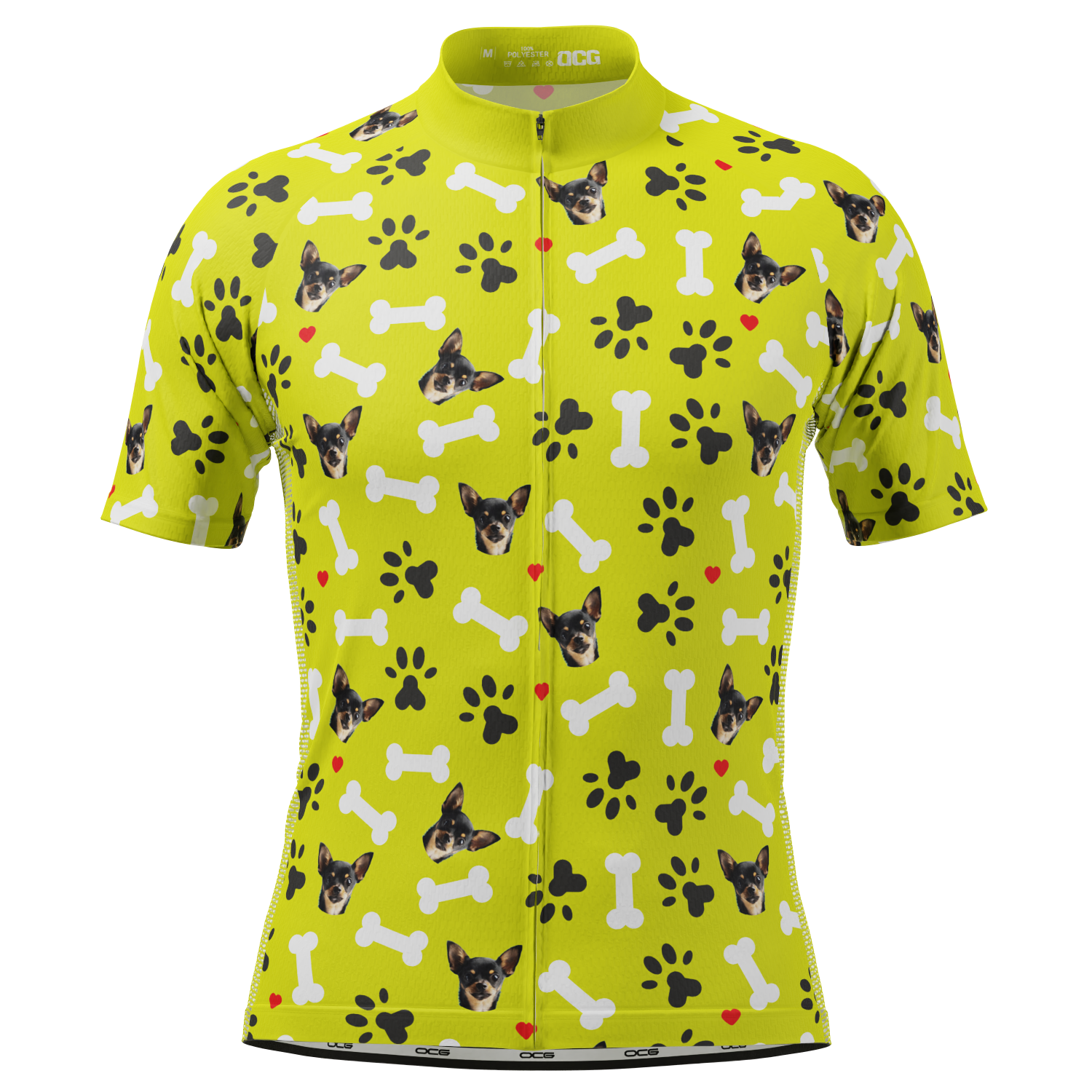 Men's Custom Pet Bones Design Personalized Short-Sleeve Cycling Jersey