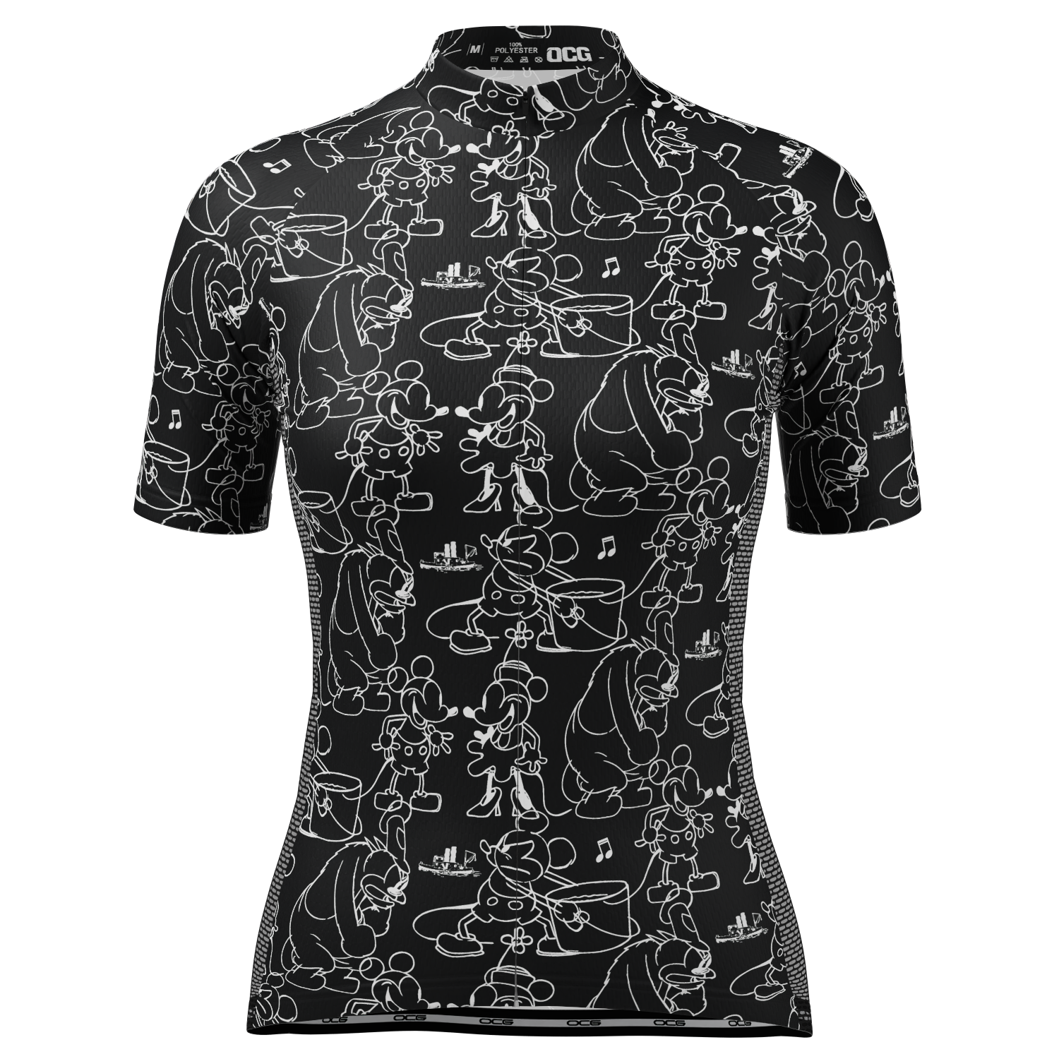 Women's Steamboat Willie Sketches Short Sleeve Cycling Jersey