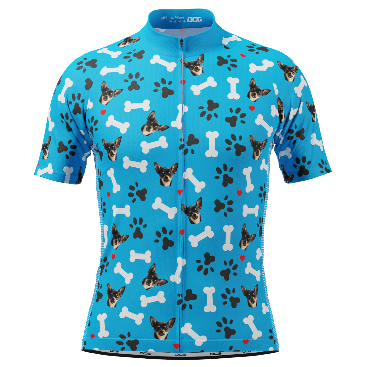 Men's Custom Pet Bones Design Short Sleeve Cycling Jersey