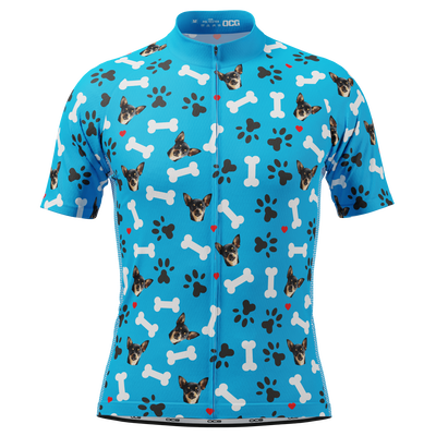 Men's Custom Pet Bones Design Personalized Short-Sleeve Cycling Jersey