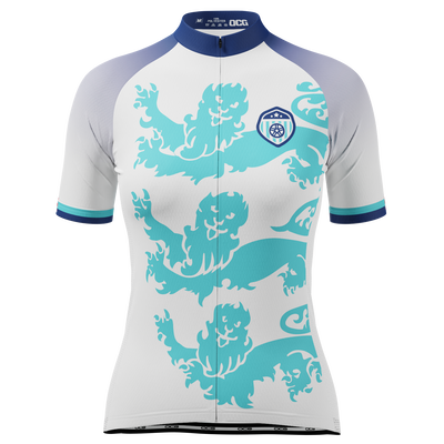 Women's England Soccer Short Sleeve Cycling Jersey
