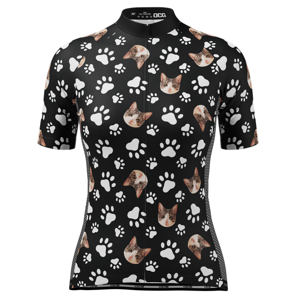 Women's Custom Pet Paws Design Personalized Short Sleeve Cycling Jersey