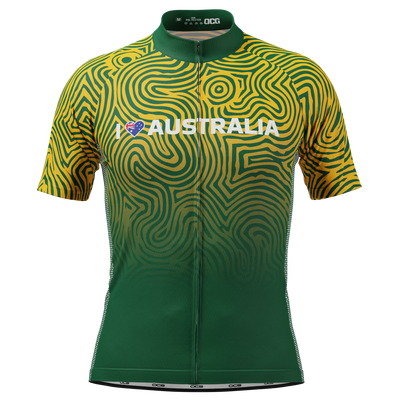 Men's I Love Australia Short Sleeve Cycling Jersey