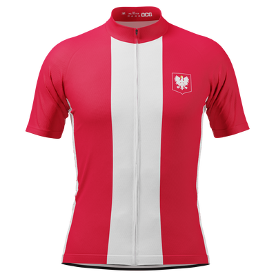 Men's Poland Polska National Flag Short Sleeve Cycling Jersey