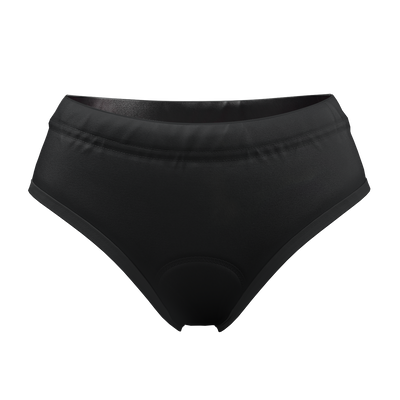 Women's Plain Black Gel Padded Cycling Underwear-Briefs