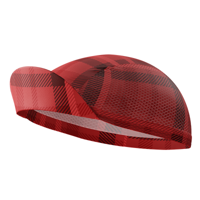 Unisex Red Plaid Tartan Pattern Quick Dry Cycling Cap