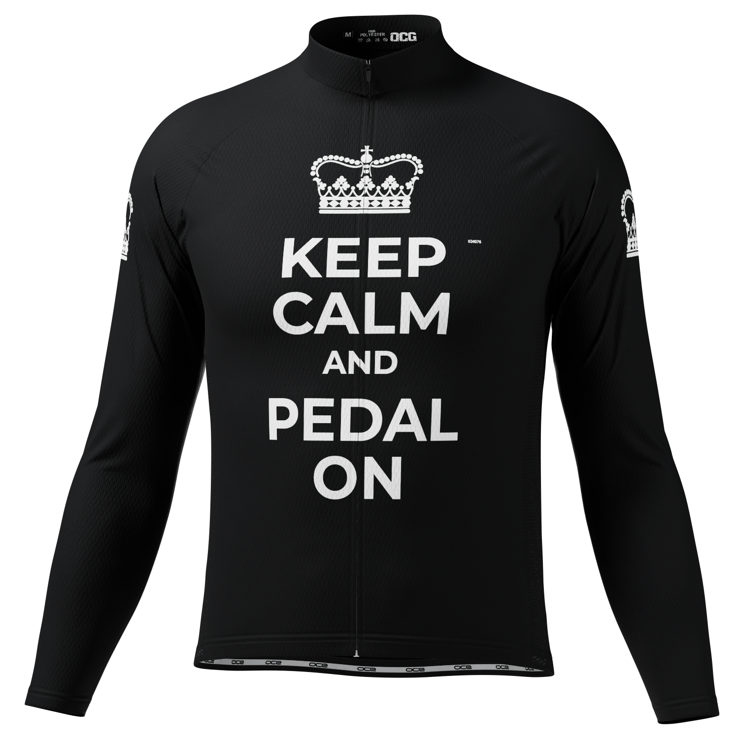 Men's Keep Calm & Pedal On Long Sleeve Cycling Jersey