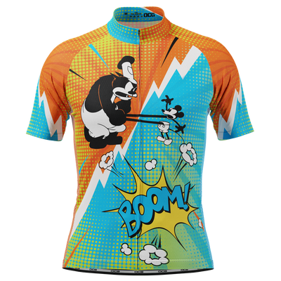 Men's Steamboat Willie Comics Short Sleeve Cycling Jersey