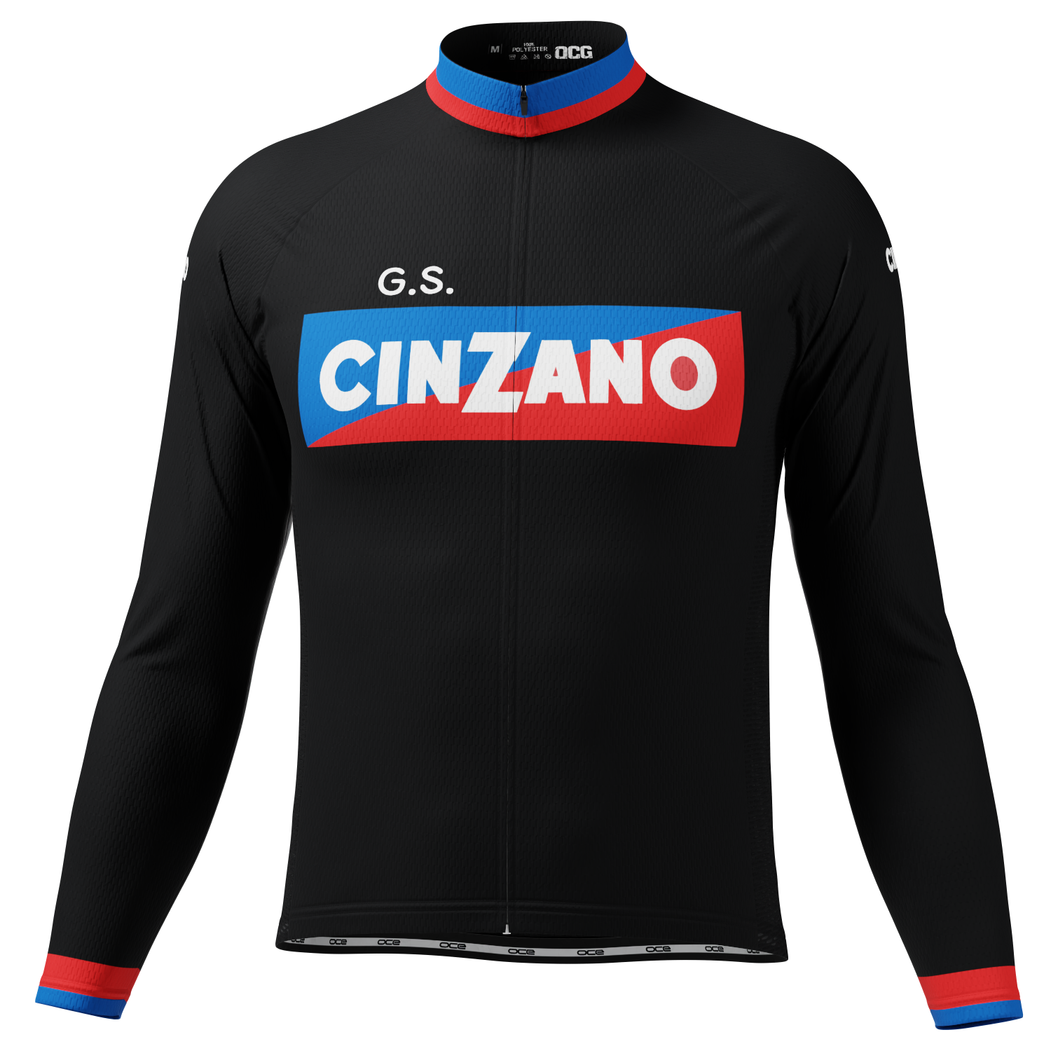 Men's Cinzano 70s and early 80s Vintage Long Sleeve Cycling Jersey