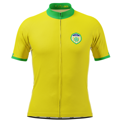 Men's Brazil Soccer Short Sleeve Cycling Jersey
